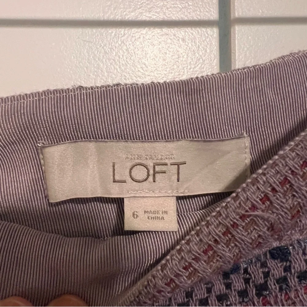 LOFT Purple and Blue Textured Mini Skirt - Picture 2 of 5